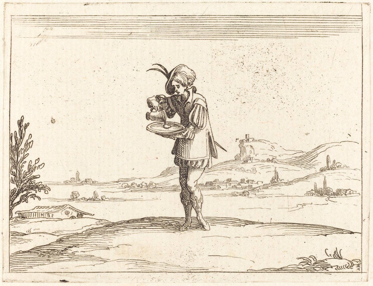 Muž myje perlu. od Jacques Callot