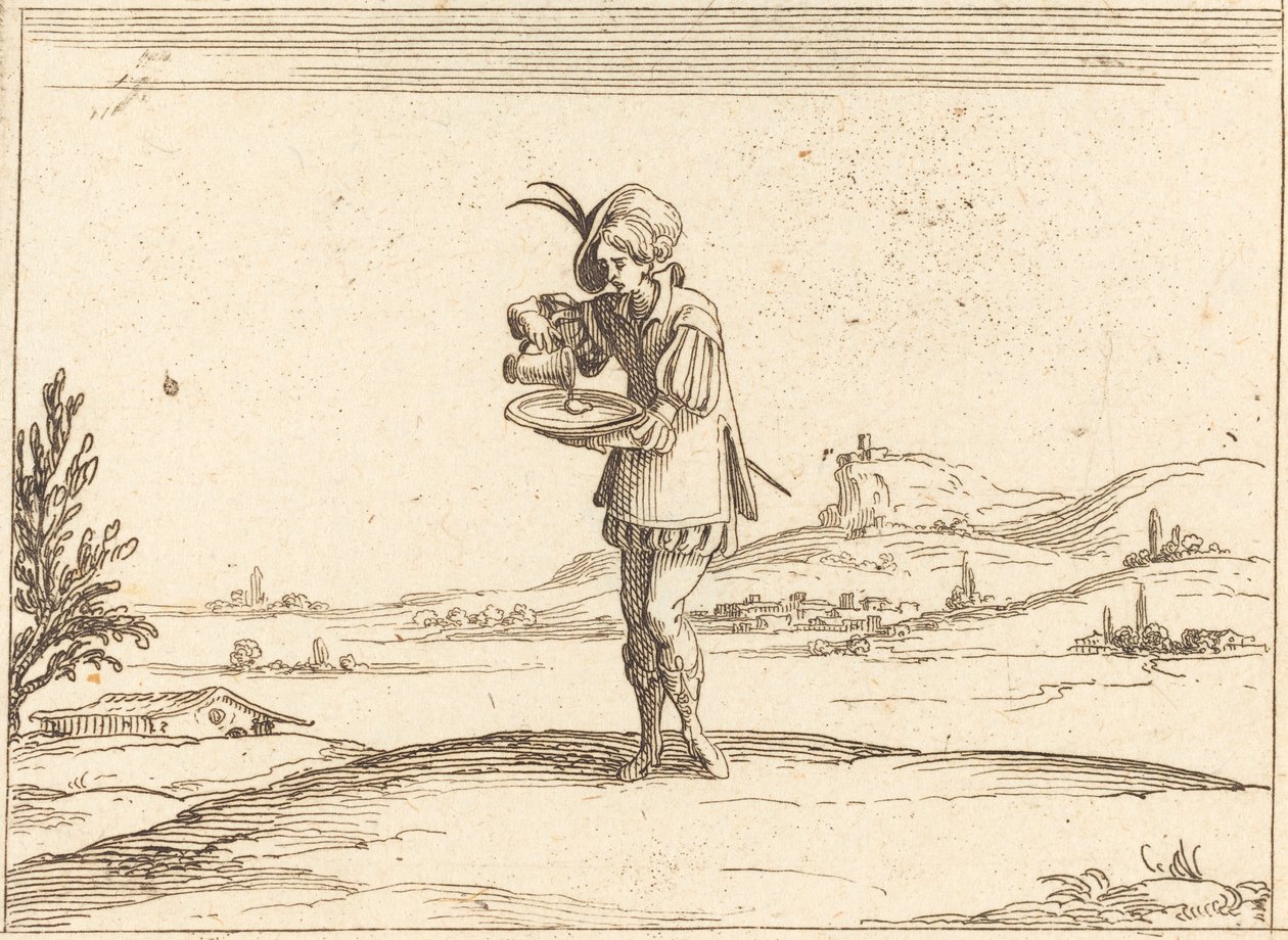Muž myje perlu od Jacques Callot