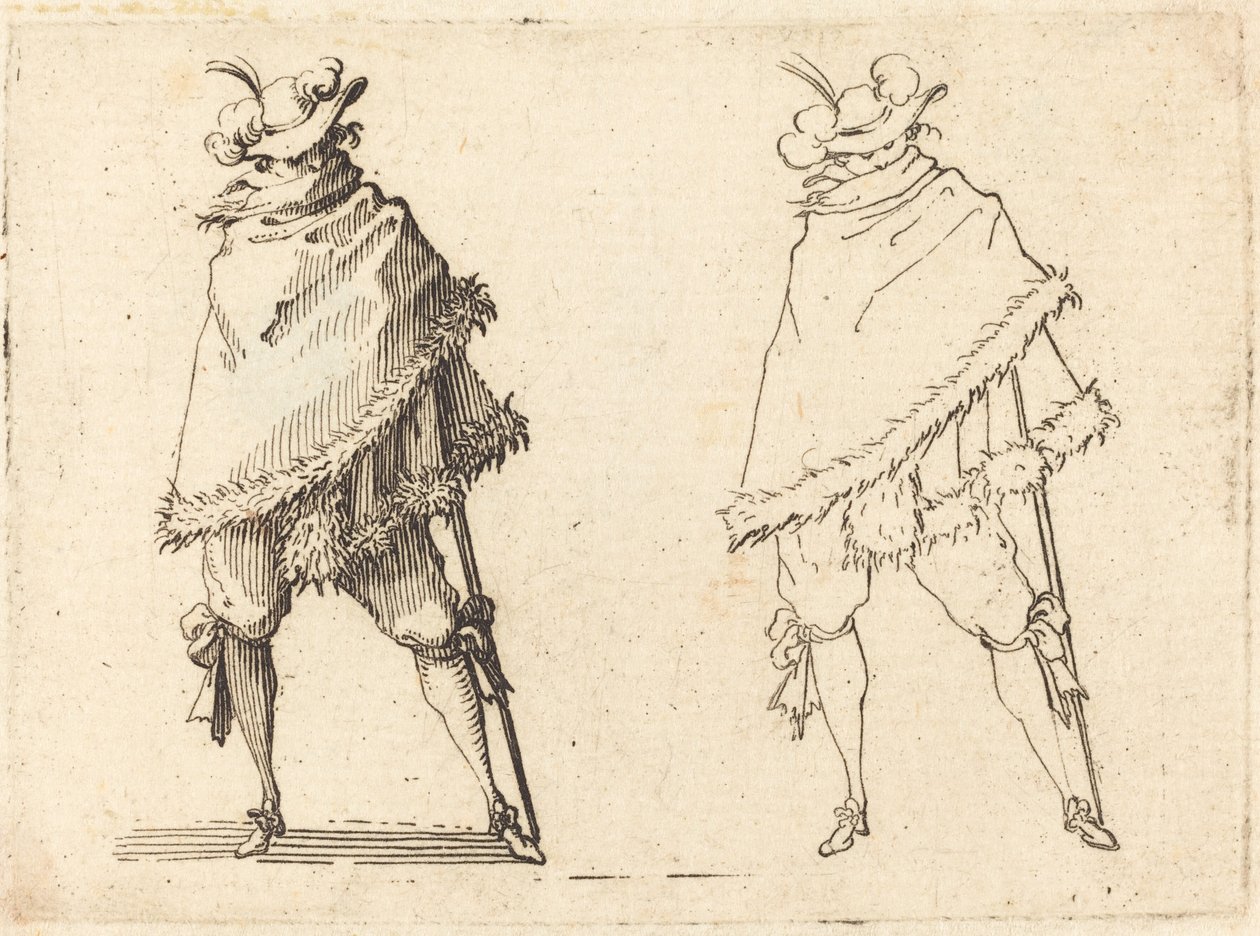 Muž zabalený ve svém plášti, c. 1617. od Jacques Callot
