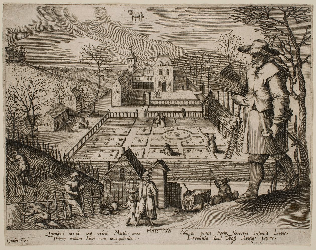 Březen, ze série „Měsíce“ od Jacques Callot