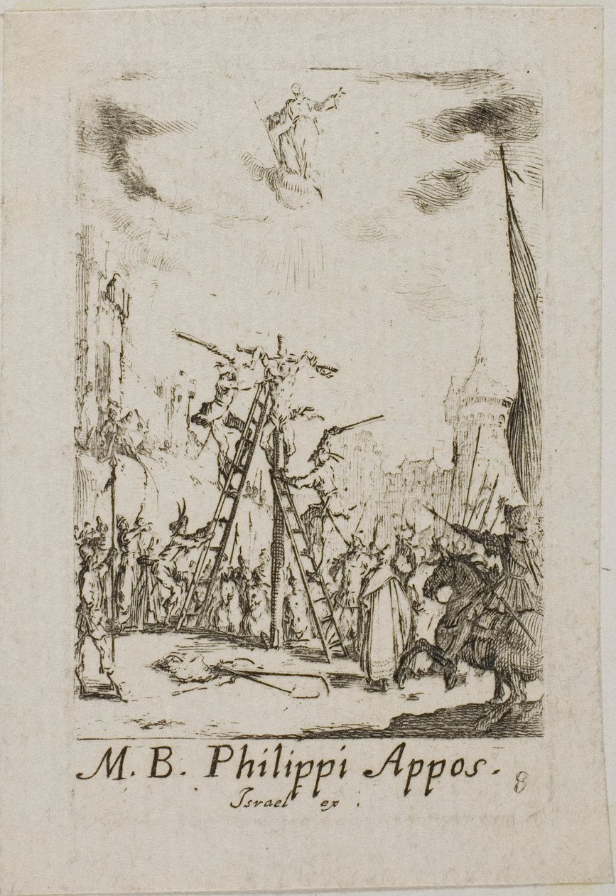 Mučednictví svatého Filipa, osmá deska z Mučednictví apoštolů od Jacques Callot