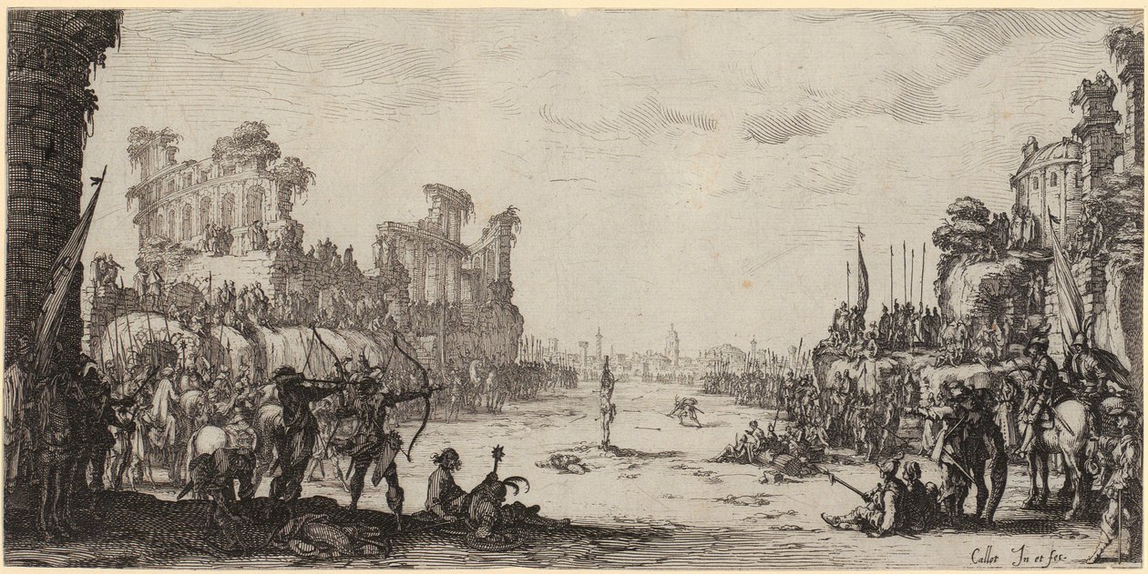 Mučednictví svatého Šebestiána od Jacques Callot