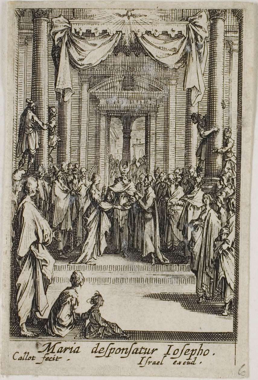 Marie si bere Josefa, ze Života Panny Marie od Jacques Callot