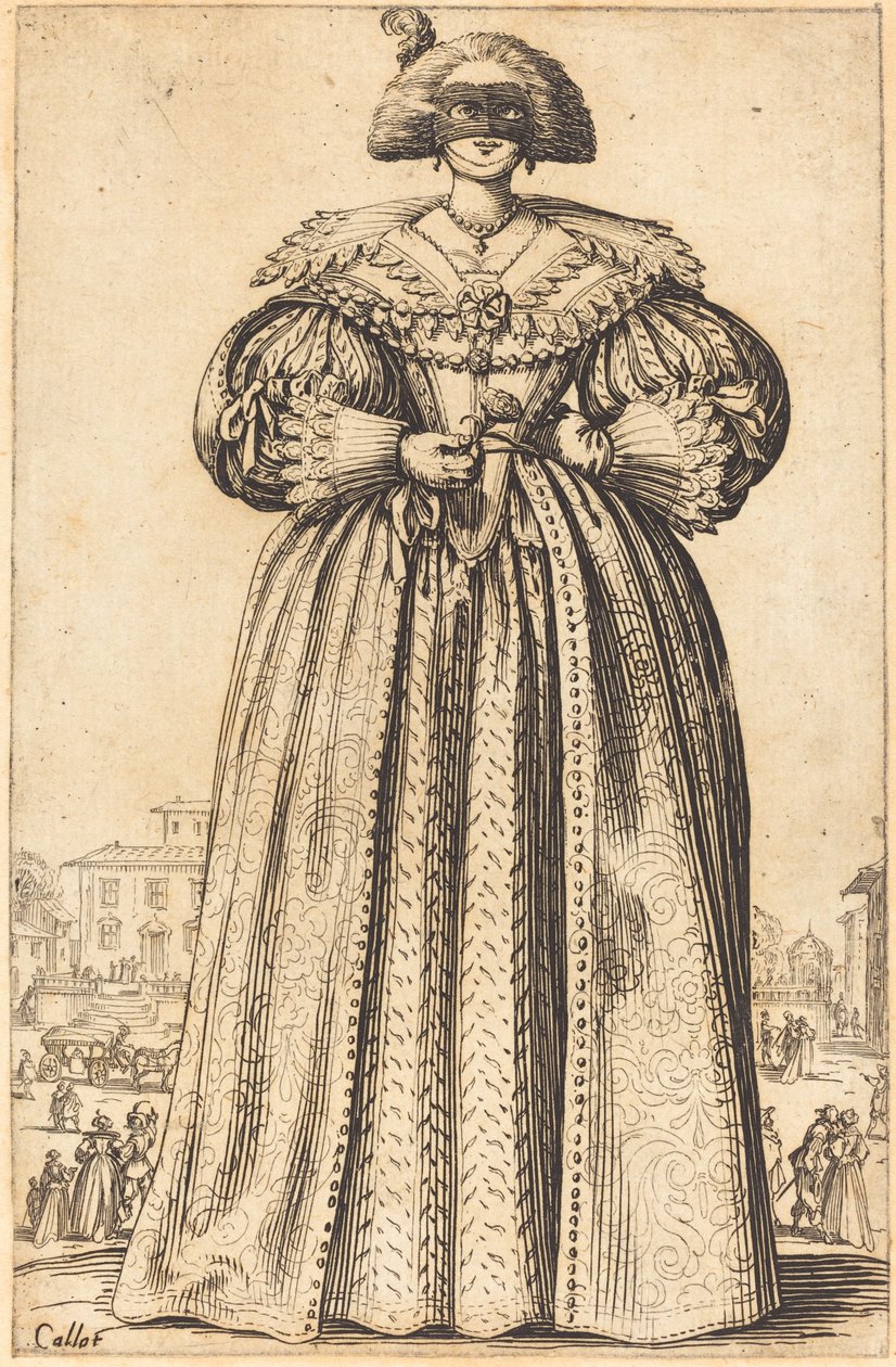 Maskovaná vznešená žena od Jacques Callot