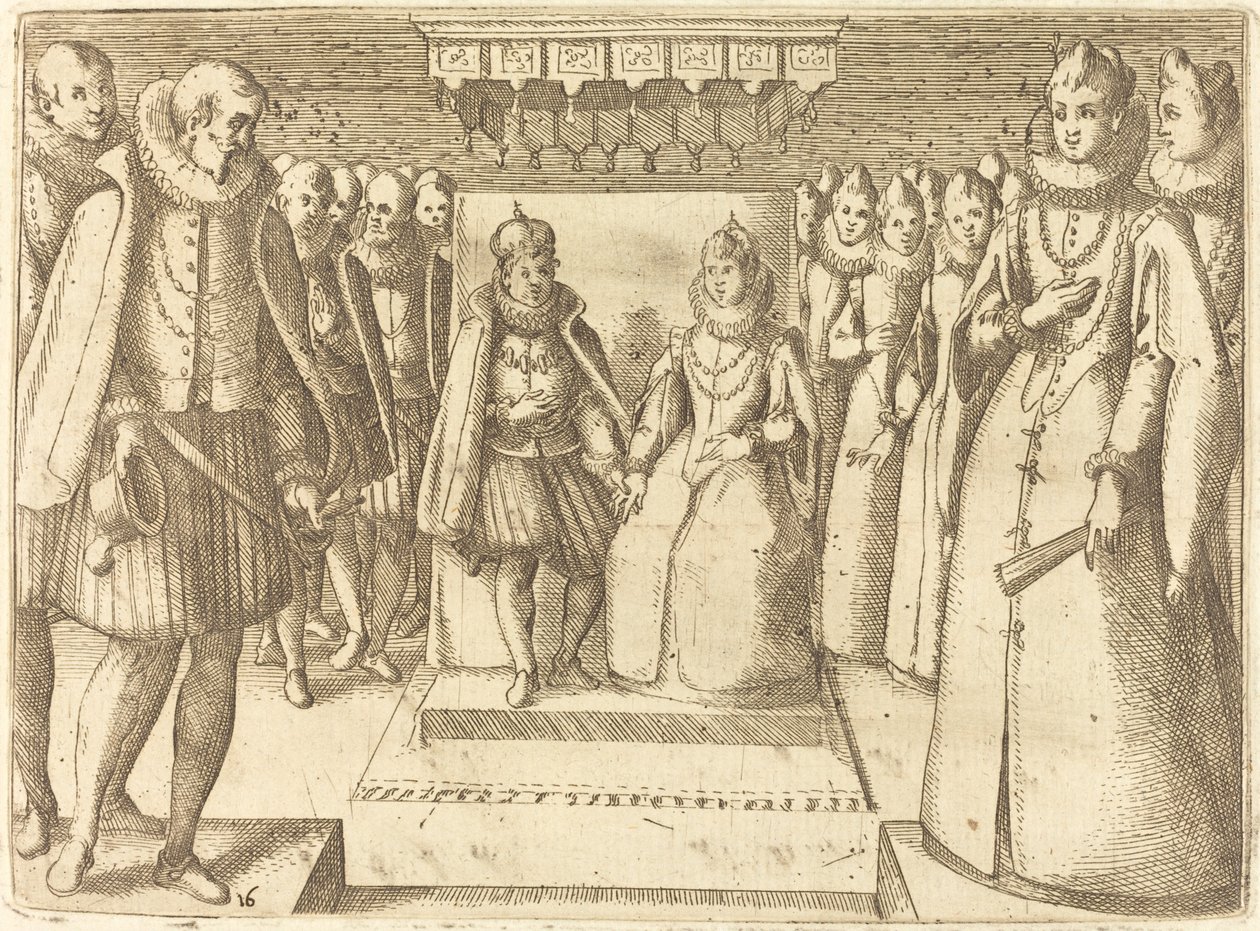 Setkání Markéty Rakouské a Filipa III od Jacques Callot