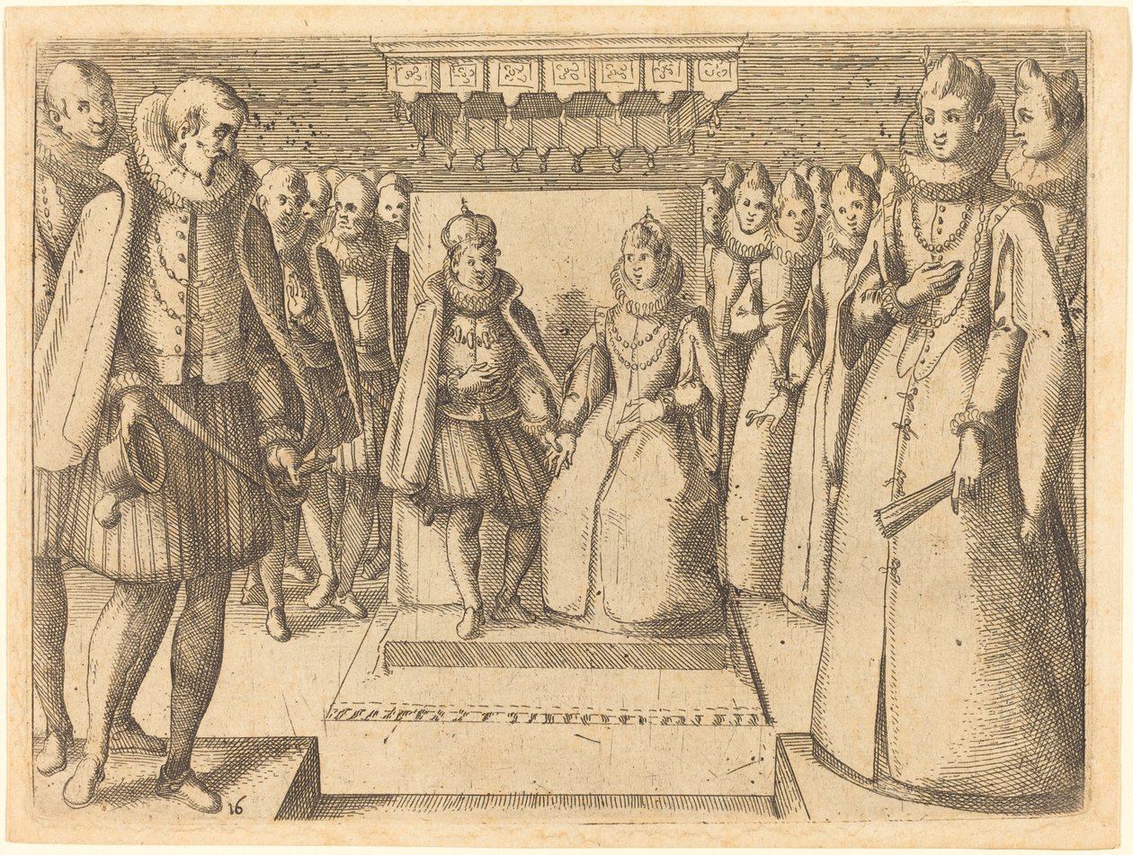 Setkání Markéty Rakouské a Filipa III. od Jacques Callot