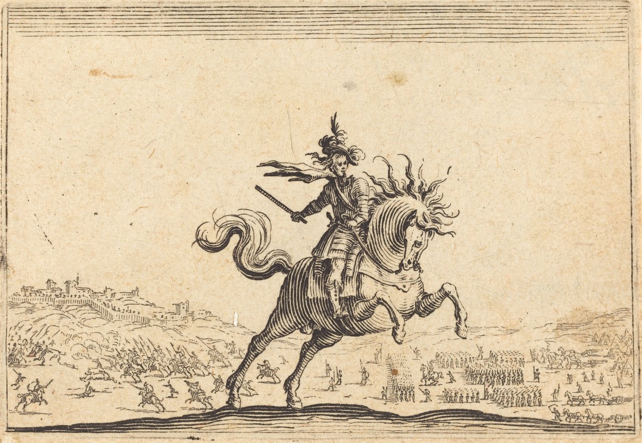 Vojenský velitel na koni od Jacques Callot