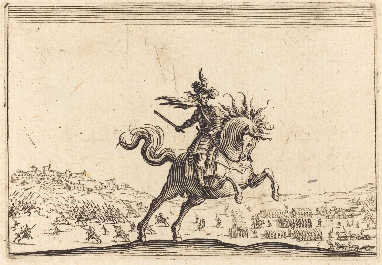 Vojenský velitel na koni od Jacques Callot