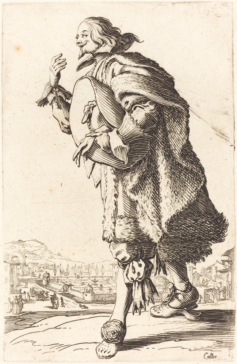 Urozený muž s plstěným kloboukem, klanění od Jacques Callot