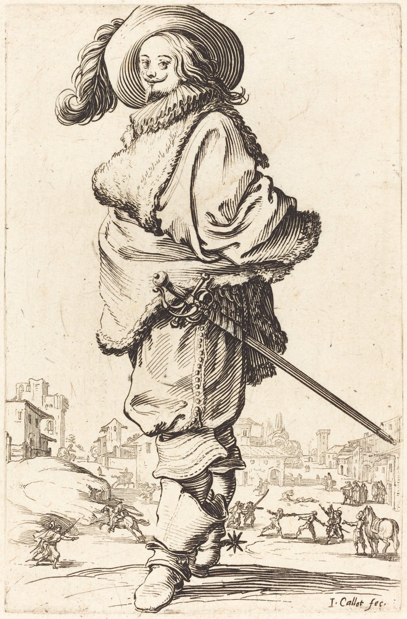 Ušlechtilý muž s kožešinou Plastron od Jacques Callot