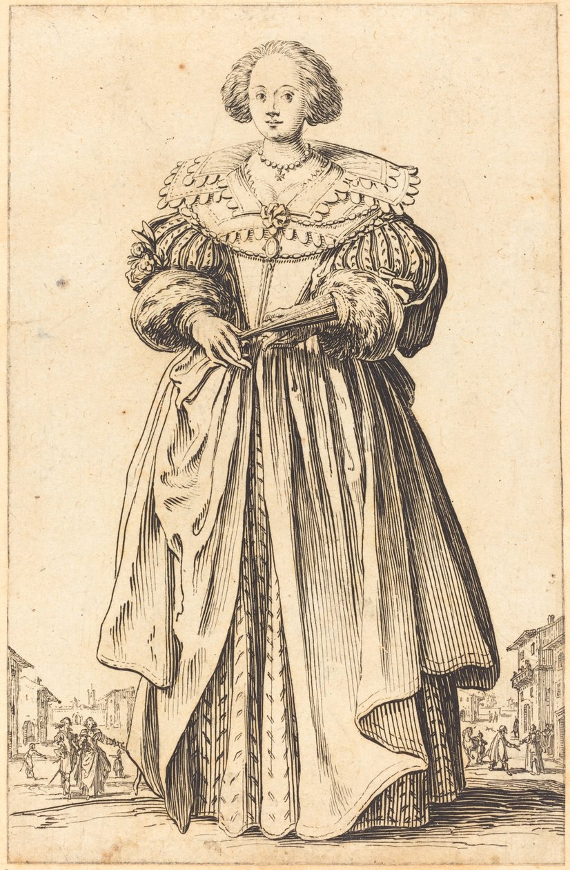 Ušlechtilá žena s ventilátorem od Jacques Callot