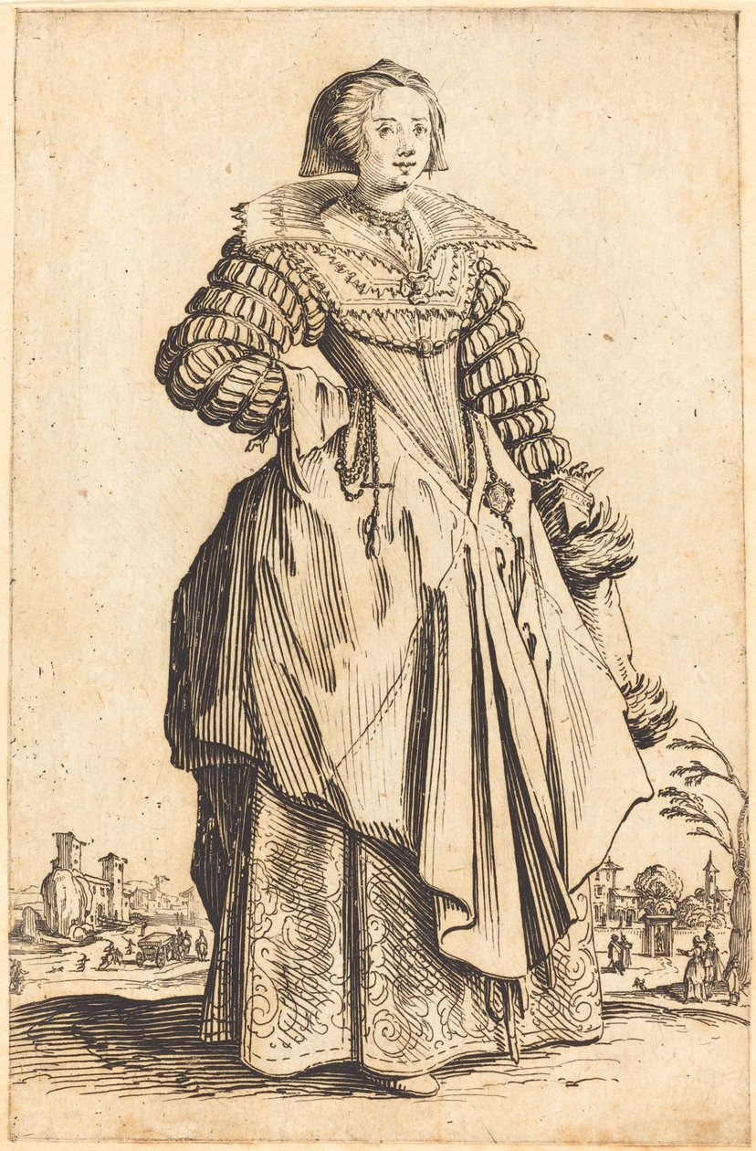 Ušlechtilá žena s velkým límcem od Jacques Callot
