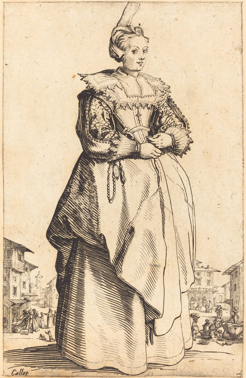 Ušlechtilá žena s malým kloboukem od Jacques Callot