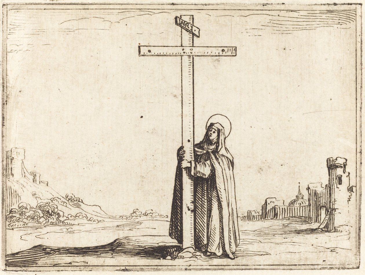 Jeptiška objímající svatý kříž od Jacques Callot