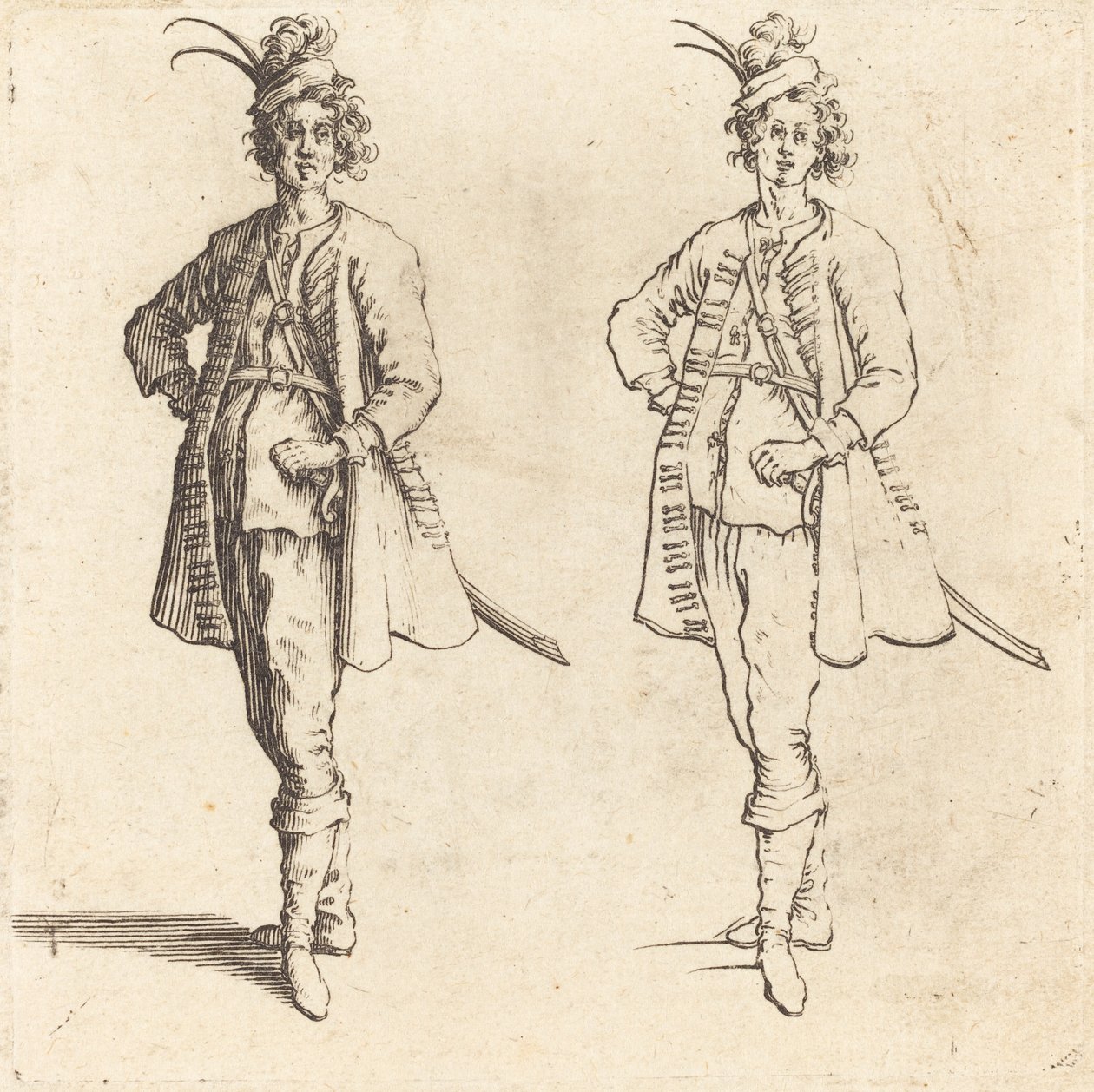 Důstojník, pohled zepředu od Jacques Callot