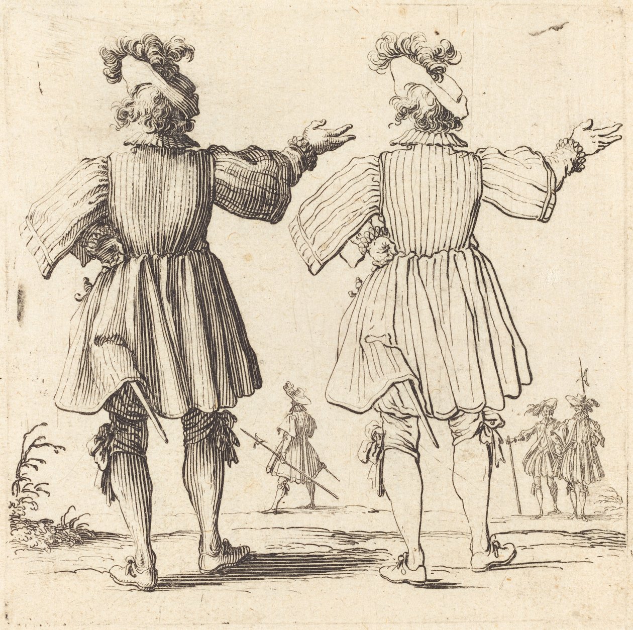 Důstojník s Plume, při pohledu zezadu od Jacques Callot