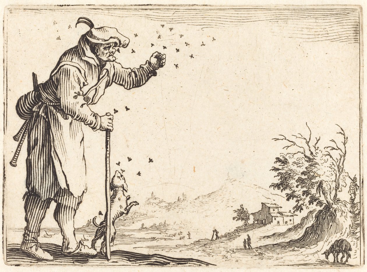 Rolník napaden včelami od Jacques Callot
