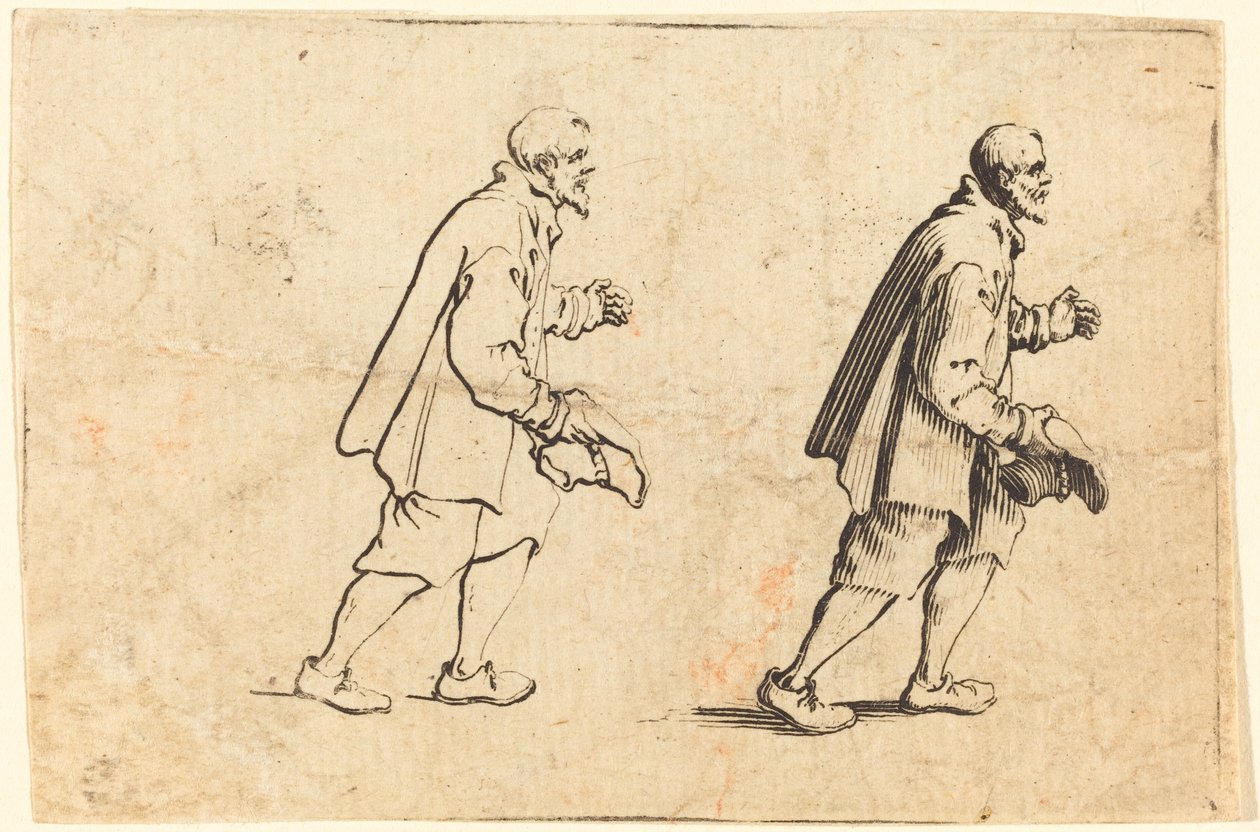 Sedlák s kloboukem v ruce od Jacques Callot