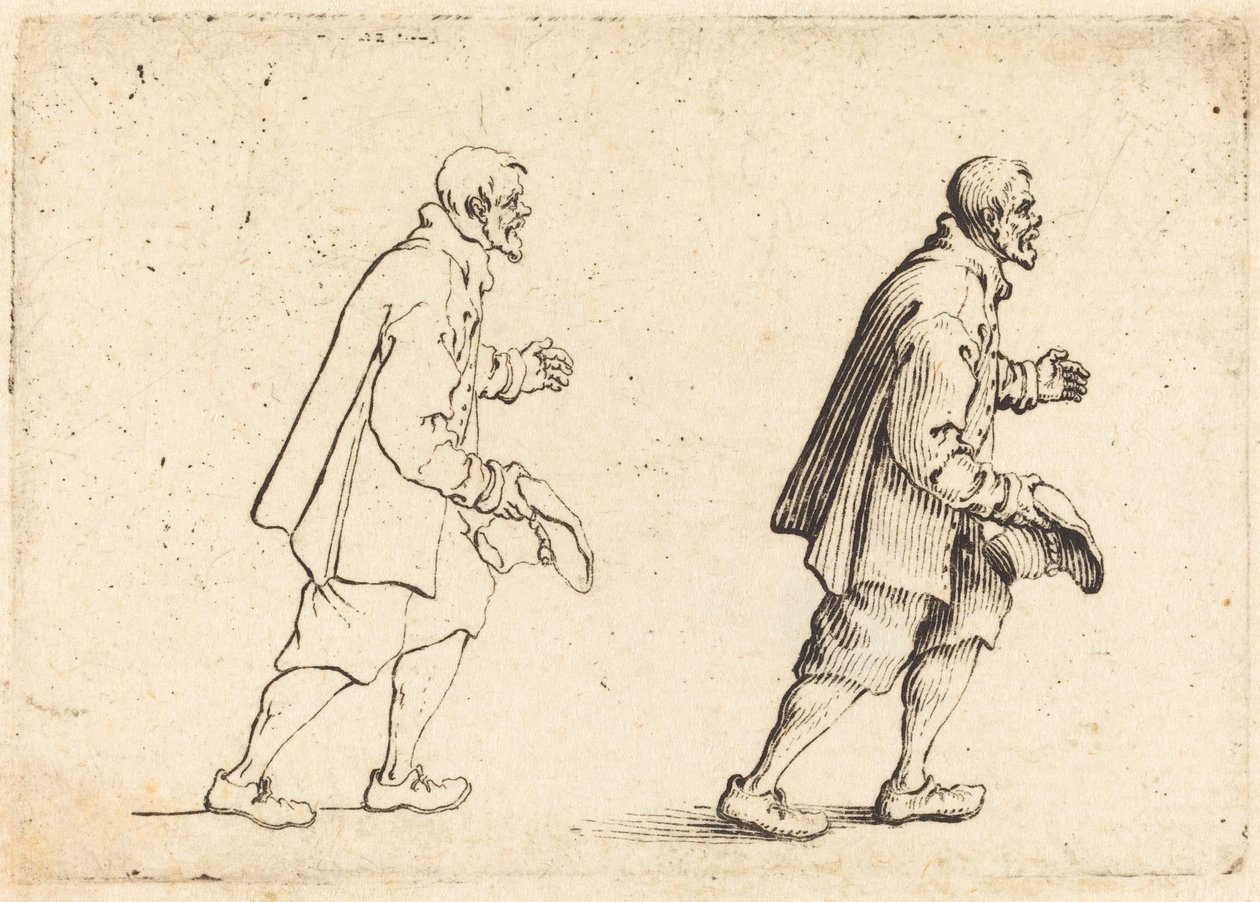 Sedlák s kloboukem v ruce, c. 1617. od Jacques Callot