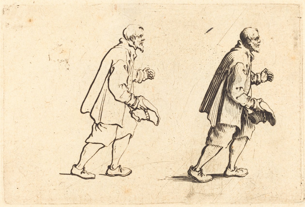 Sedlák s kloboukem v ruce, c. 1622. od Jacques Callot