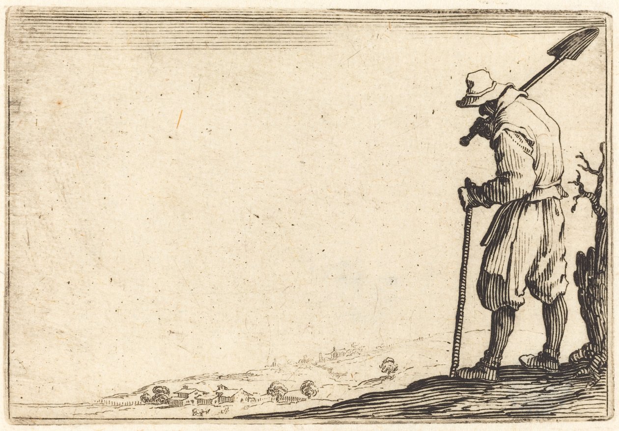 Rolník s lopatou na rameni od Jacques Callot