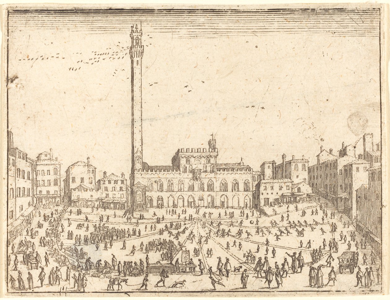 Veřejné náměstí, Siena. od Jacques Callot