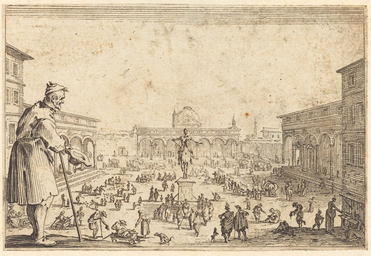 Piazza SS. Annunziata, Florencie od Jacques Callot