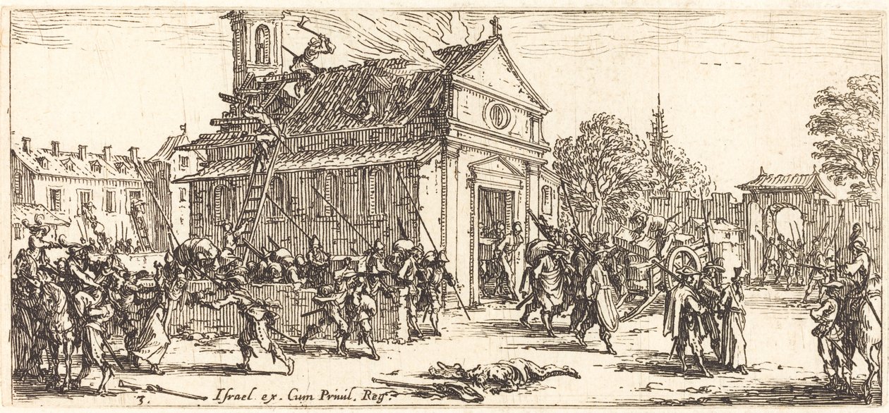 Drancování kláštera, c. 1633. od Jacques Callot