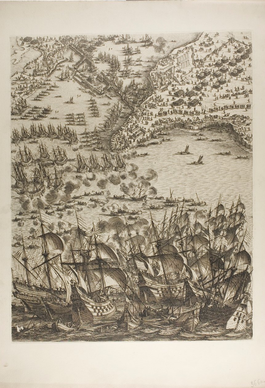 Pátý talíř z Obležení La Rochelle od Jacques Callot
