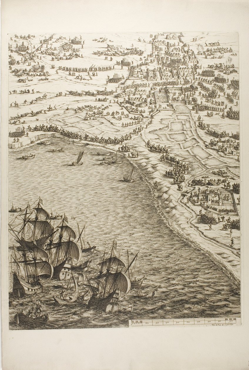 Talíř šest z Obležení La Rochelle od Jacques Callot