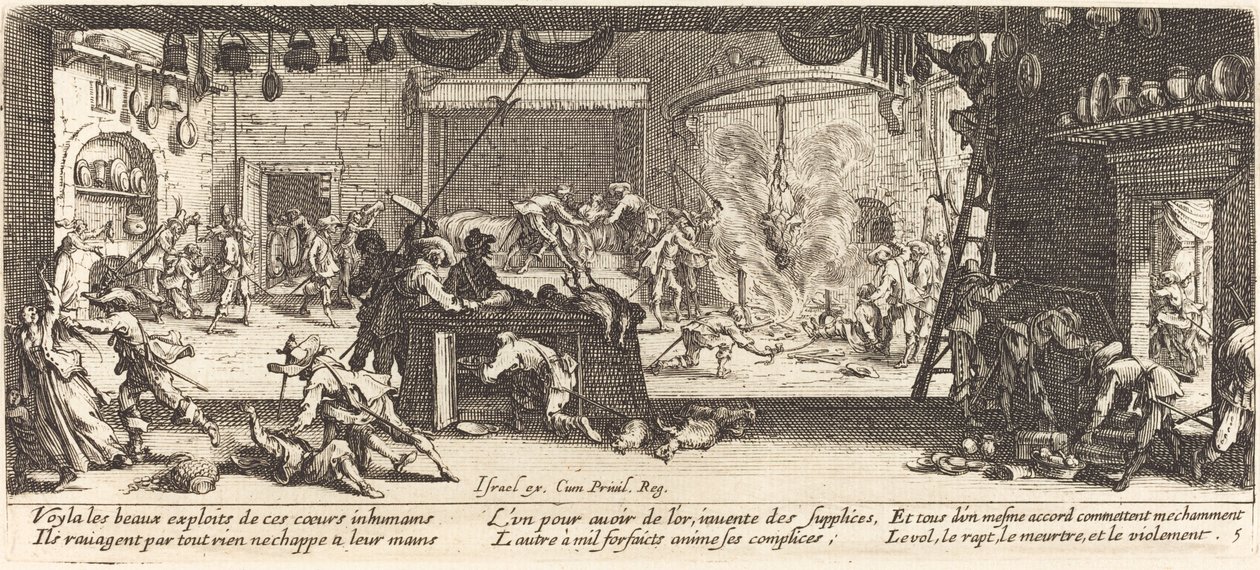 Vyrabování velkého statku od Jacques Callot
