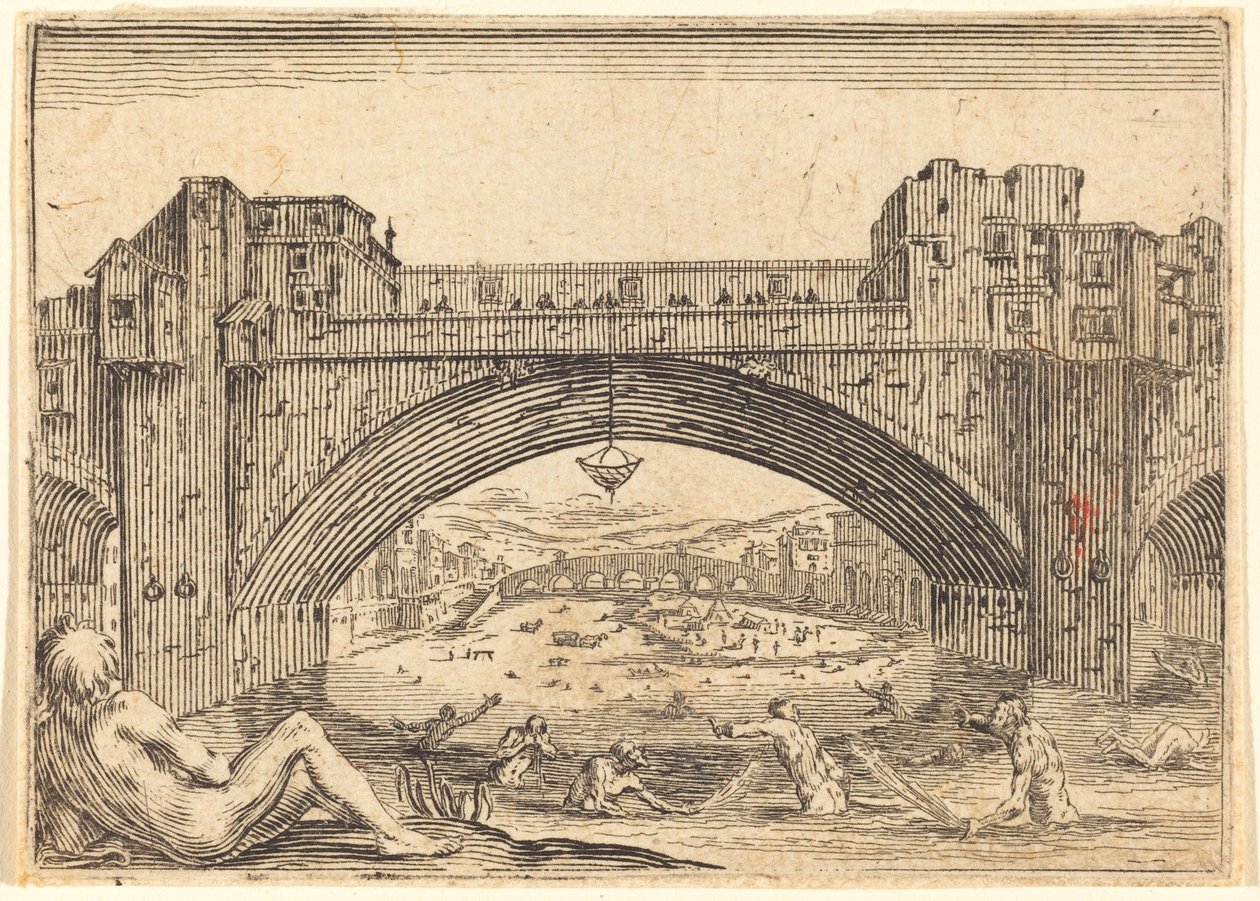 Ponte Vecchio, Florencie od Jacques Callot
