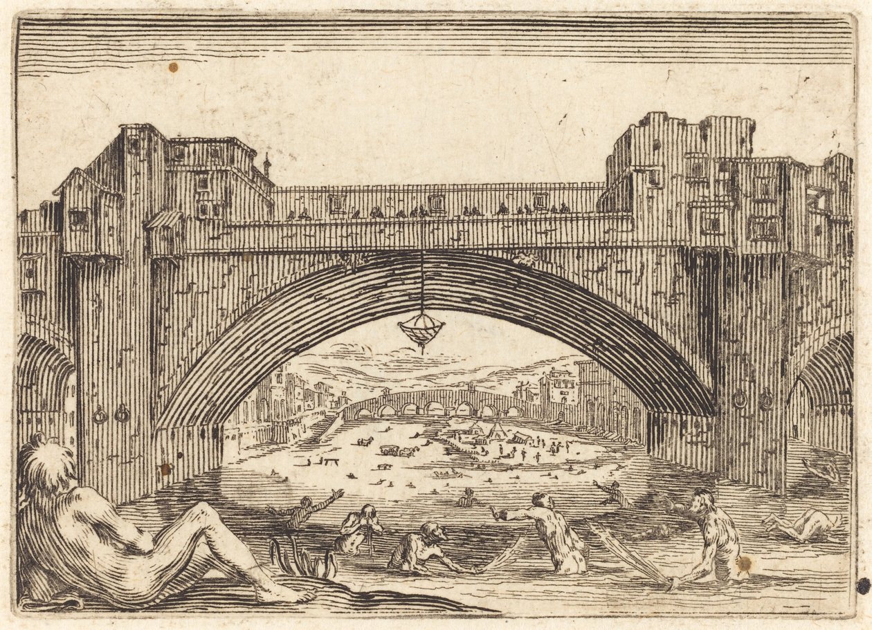 Ponte Vecchio, Florencie od Jacques Callot