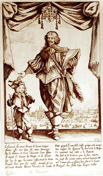 Portrét Clauda Derueta (1588-1660) rytíře Řádu Portugalska (rytina) (černobílá fotografie) od Jacques Callot
