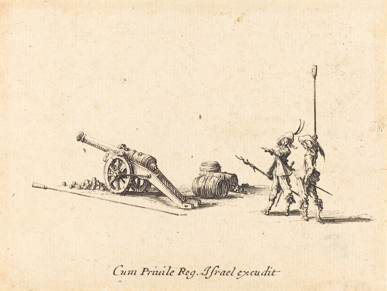 Příprava ke střelbě z děla, 16341635. od Jacques Callot