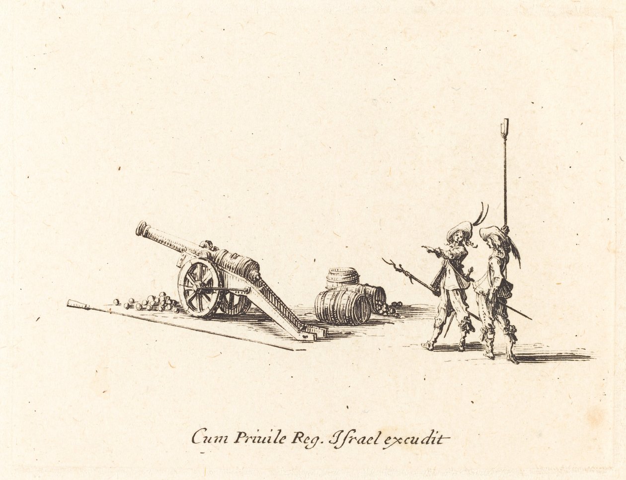 Příprava ke střelbě z děla, 16341635. od Jacques Callot