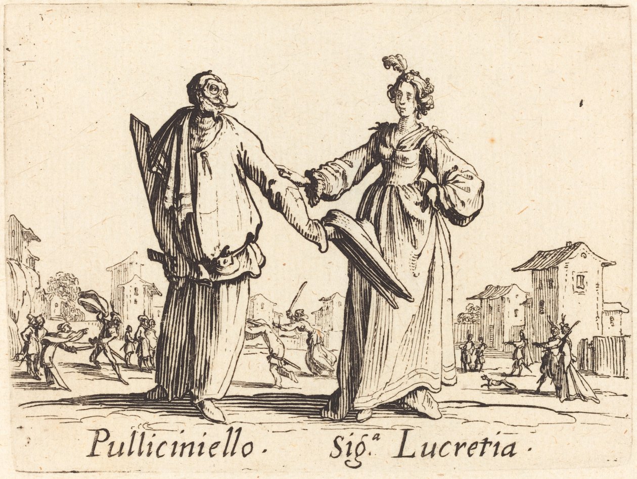 Pulliciniello a Siga. Lukrécie od Jacques Callot