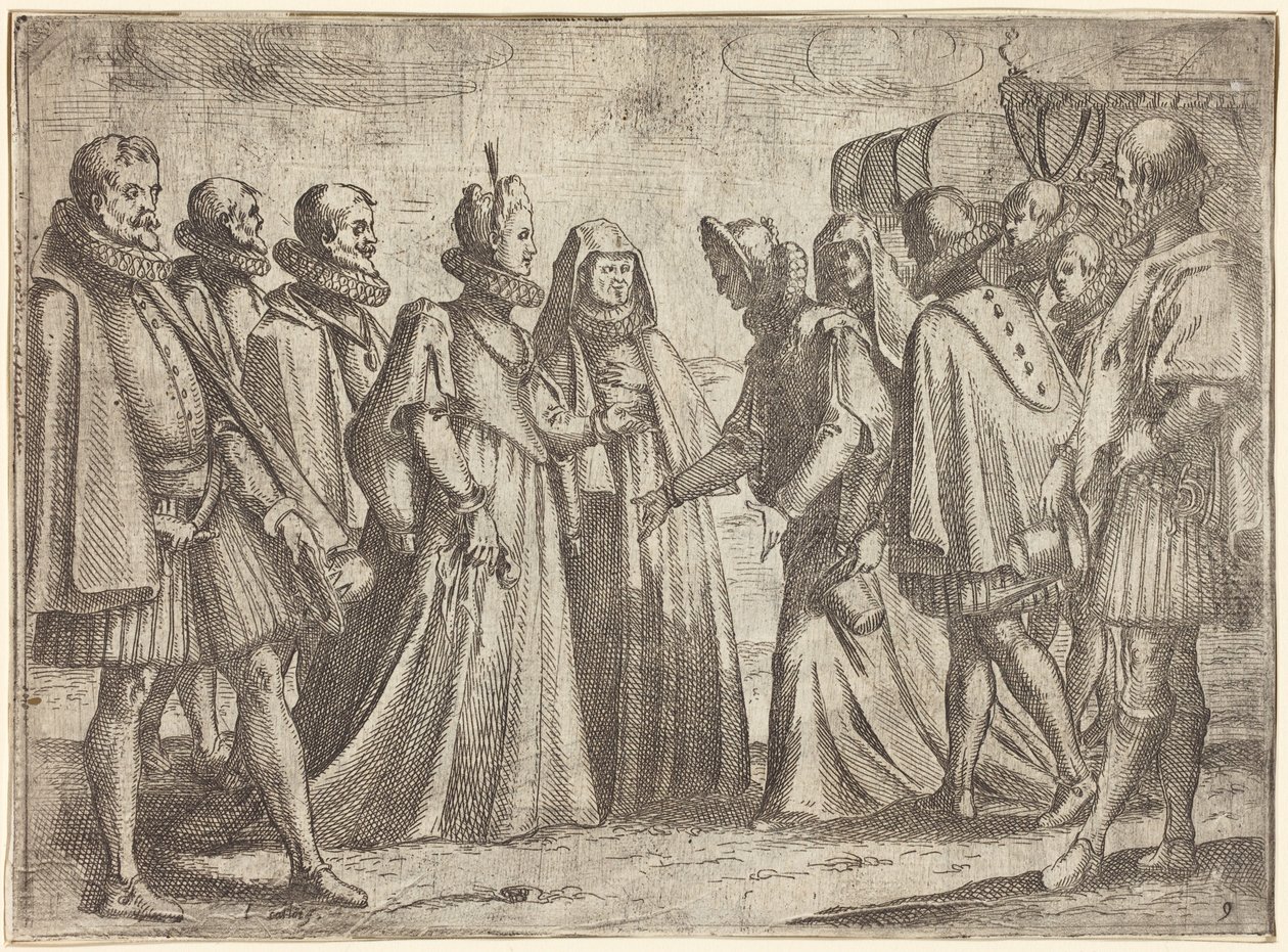 Přijetí v Mantově [recto] od Jacques Callot
