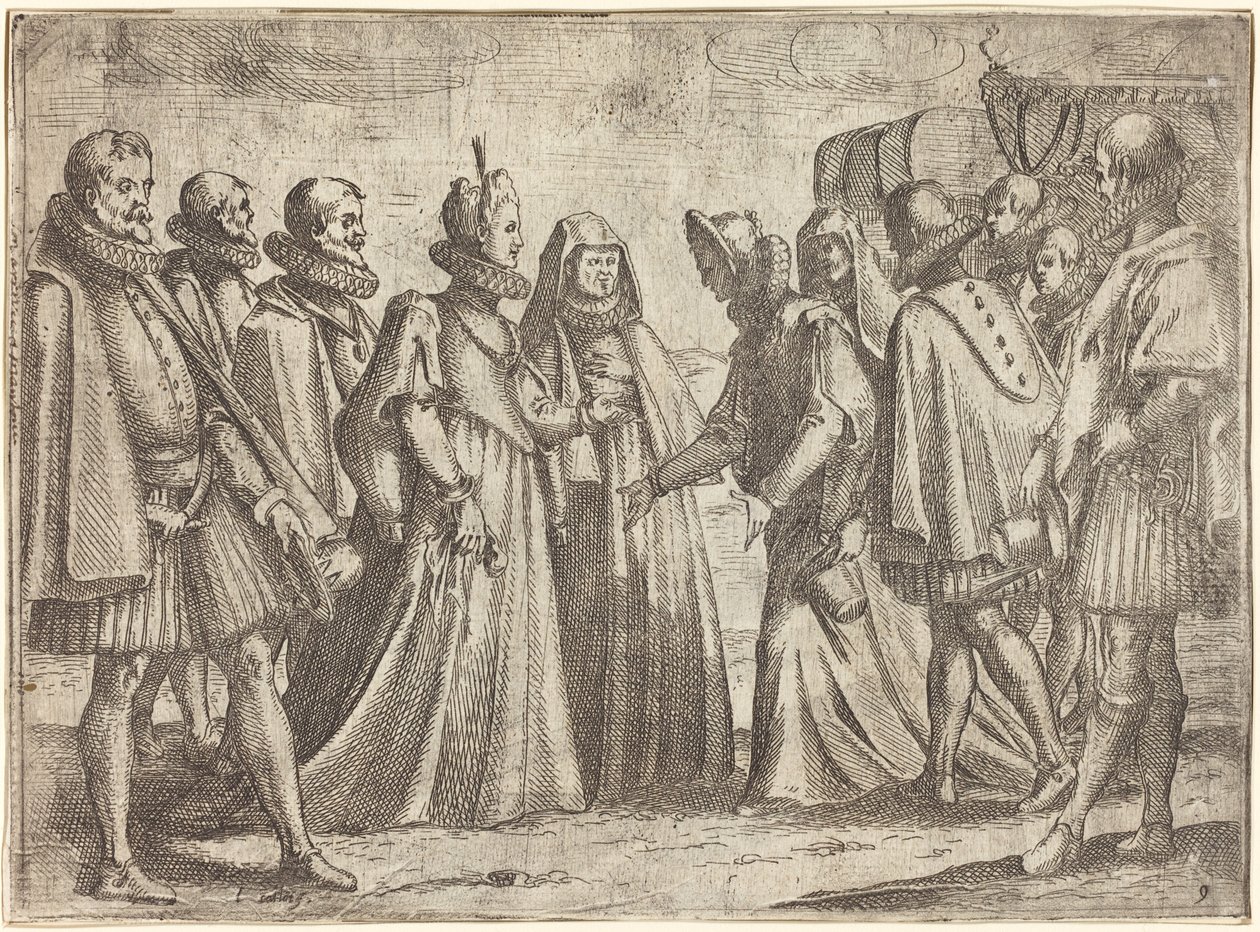 Recepce v Mantově [vpravo], 1612. od Jacques Callot