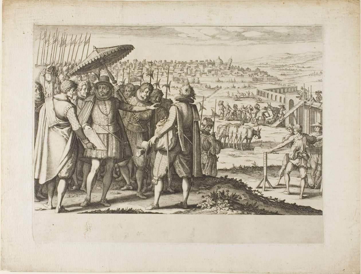 Obnova akvaduktu v Pise od Jacques Callot