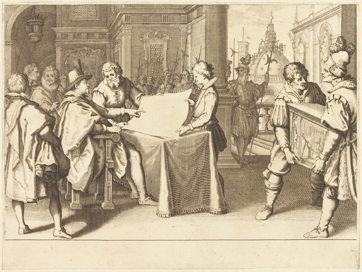 Rekonstrukce katedrály Duomo ve Florencii od Jacques Callot
