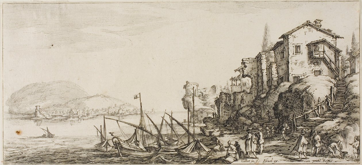 Návrat z lovu, z různých scén navržených ve Florencii od Jacques Callot