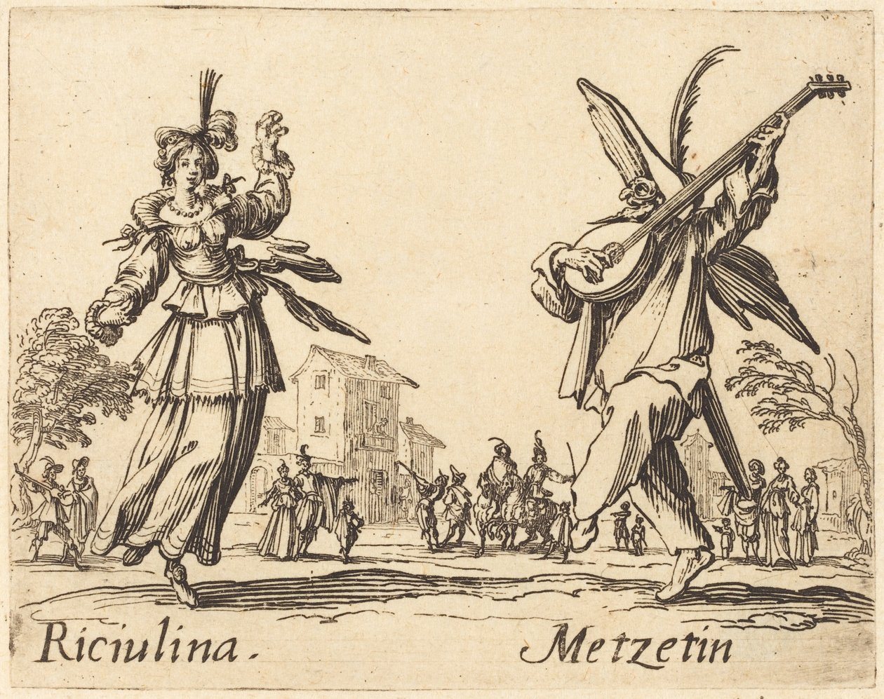 Riciulina a Metzetin, c. 1622. od Jacques Callot