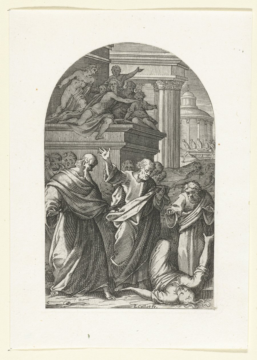 Safira potrestána smrtí Obrazy a sochy v Římě (název série) od Jacques Callot