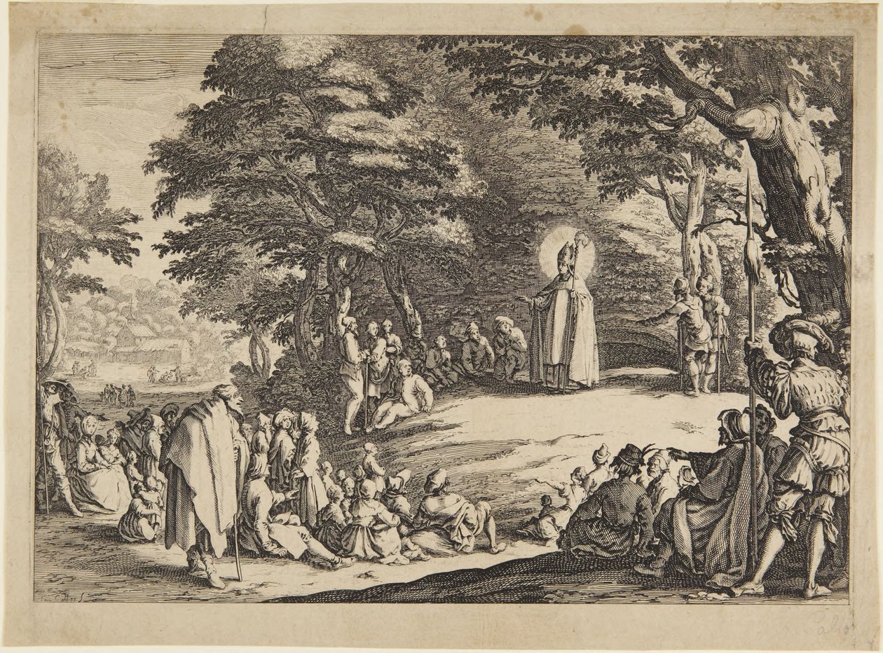 Svatý Amond, svatý Mikuláš nebo svatý Severin od Jacques Callot