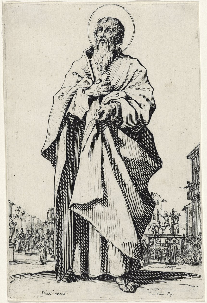 Svatý Bartoloměj z Les Grands Apôtres (Velcí apoštolové), 1631 od Jacques Callot