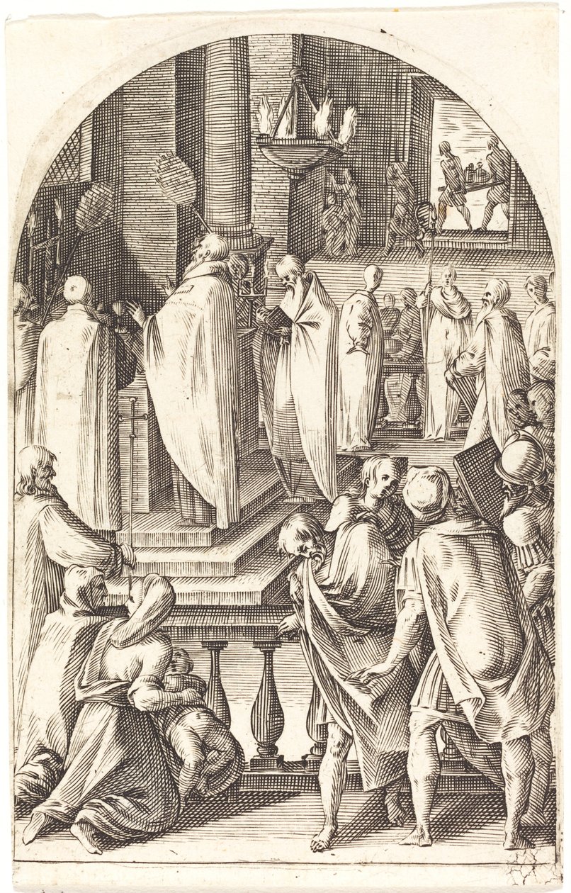 Svatý Basil celebrující mši, 16081611. od Jacques Callot