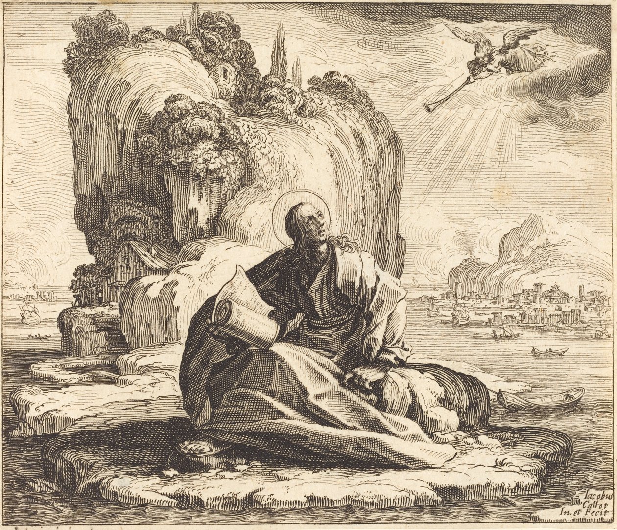 Svatý Jan na ostrově Patmos od Jacques Callot