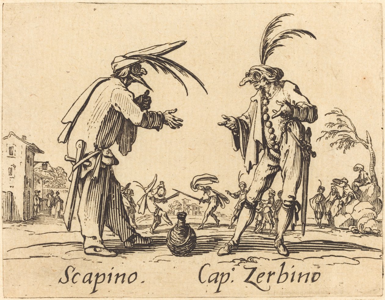 Scapino a Cap. Zerbino od Jacques Callot