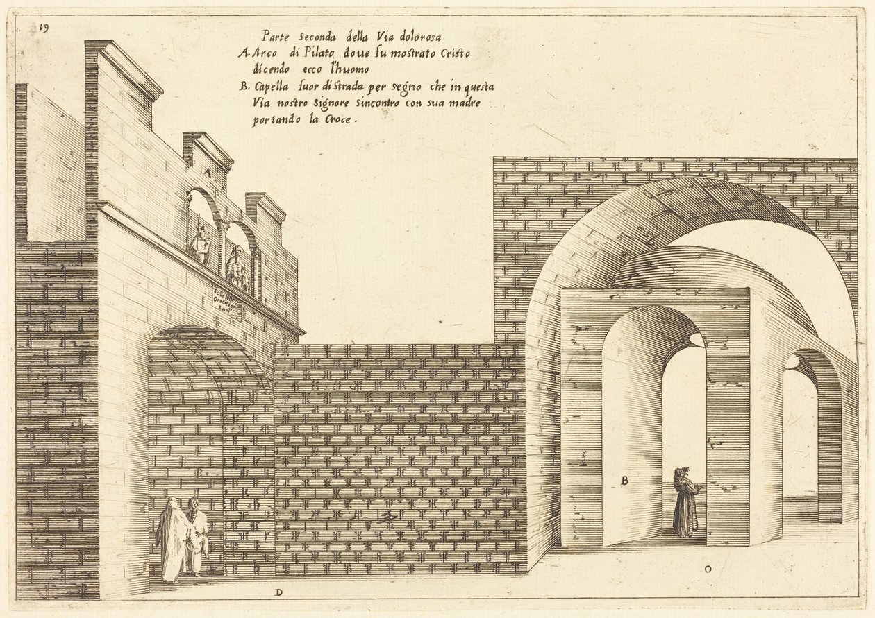 Druhá část Via Dolorosa od Jacques Callot